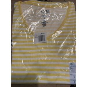 Croft & Barrow The Classic Tee Womens Yellow Stripe S/S V-Neck XL